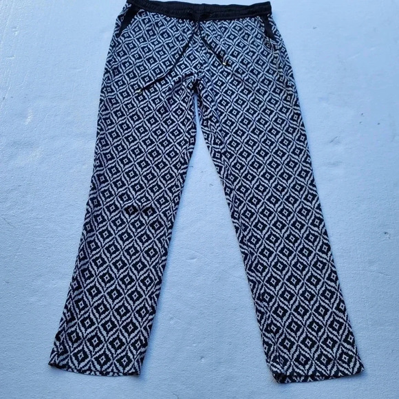 Jones New York Signature Petite 10PWomen’s Silky Chiffon Black/White Trim Pants - Picture 1 of 11